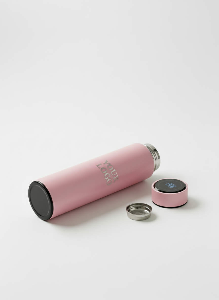 Custom Stainless Steel Tumbler with LED Temperature Display – 500ml (Laser Engraved Name or Logo)