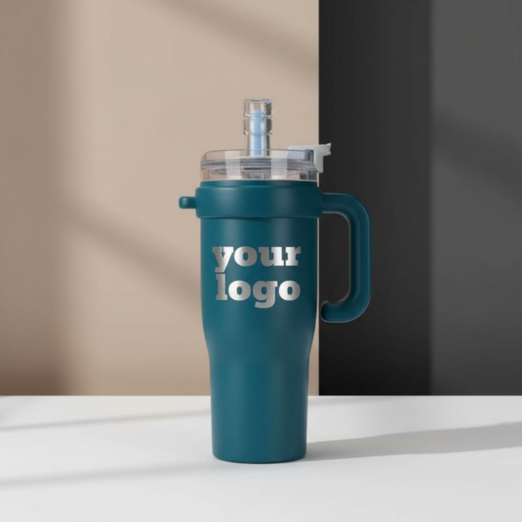 كوب مع نقش فضي كبير