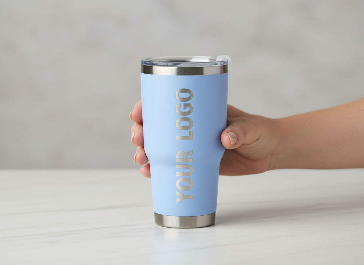 صورة عمودية - كوب أزرق