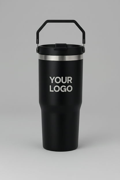 المج الأسود مع غطاء ومقبض أسود