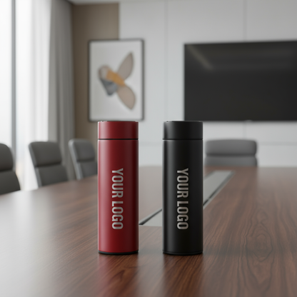 تصميم بزجاجة حمراء وسوداء