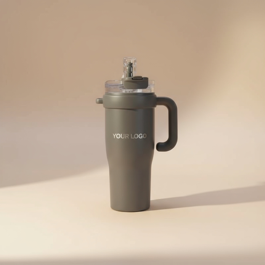 كوب مع نقش في الأعلى