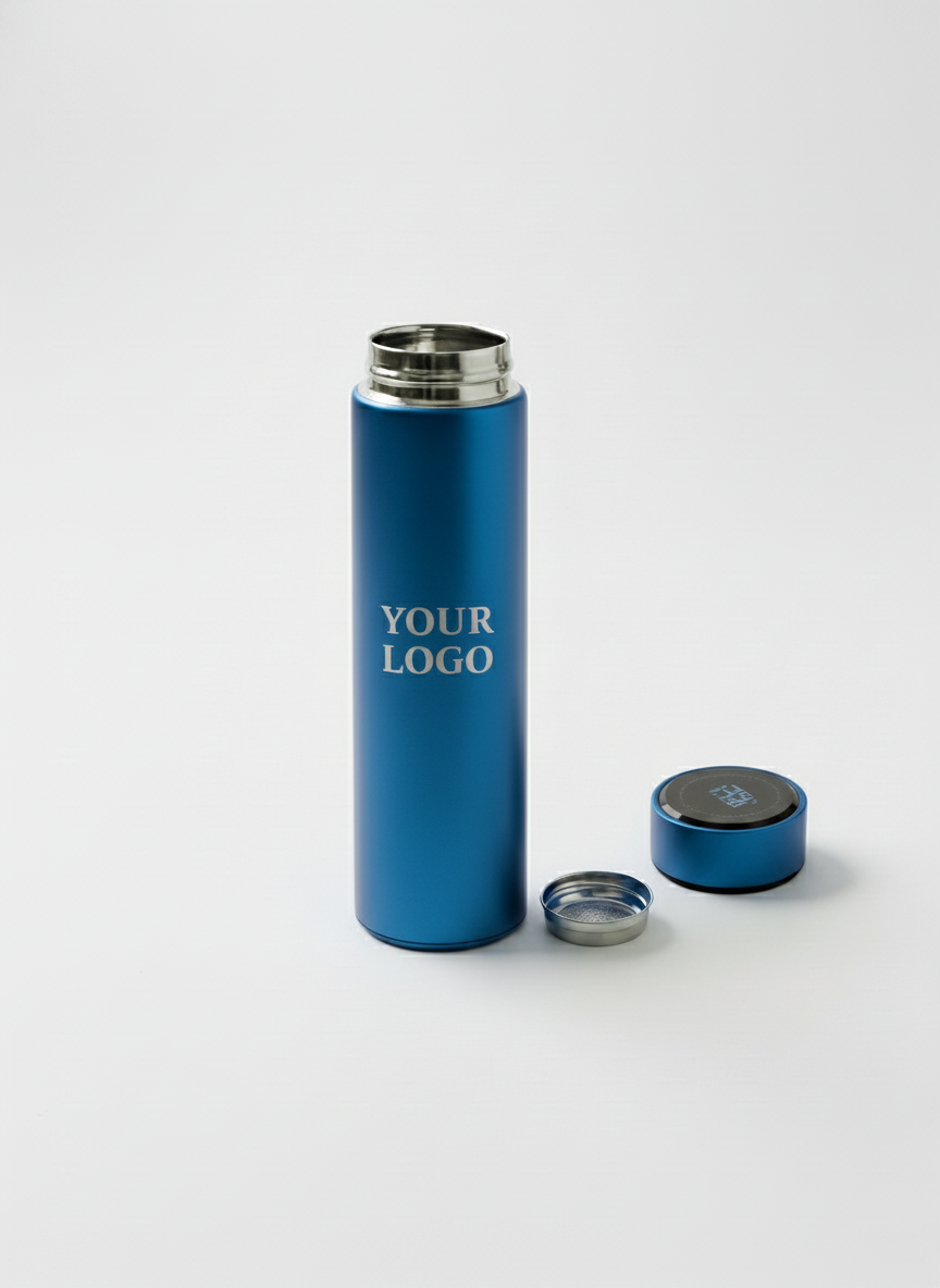 الزجاجة الزرقاء واقفة