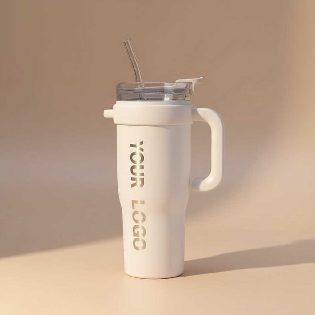 كوب مع نقش عمودي