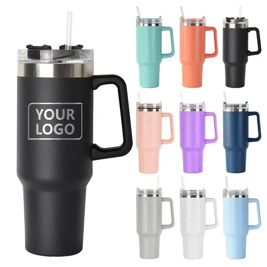 Personalized Stainless Steel Tumbler – Laser Engraved Name or Logo | 40oz Double Wall Insulated Mug