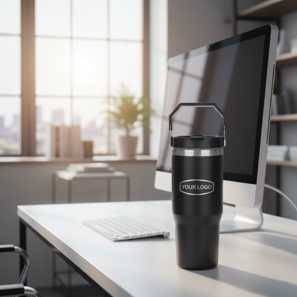 Luxury Office Setup with Tumbler