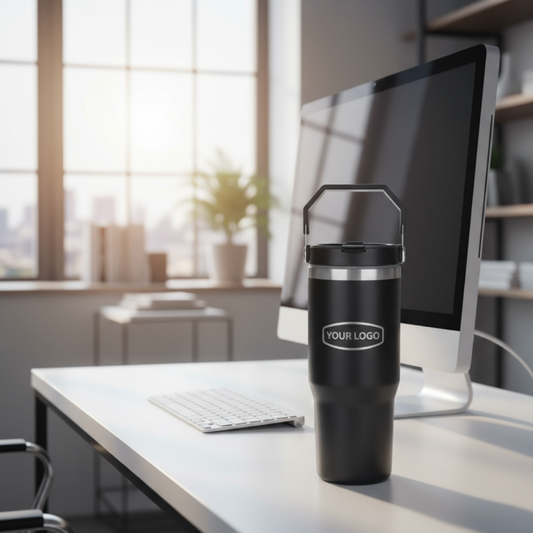 Luxury Office Setup with Tumbler