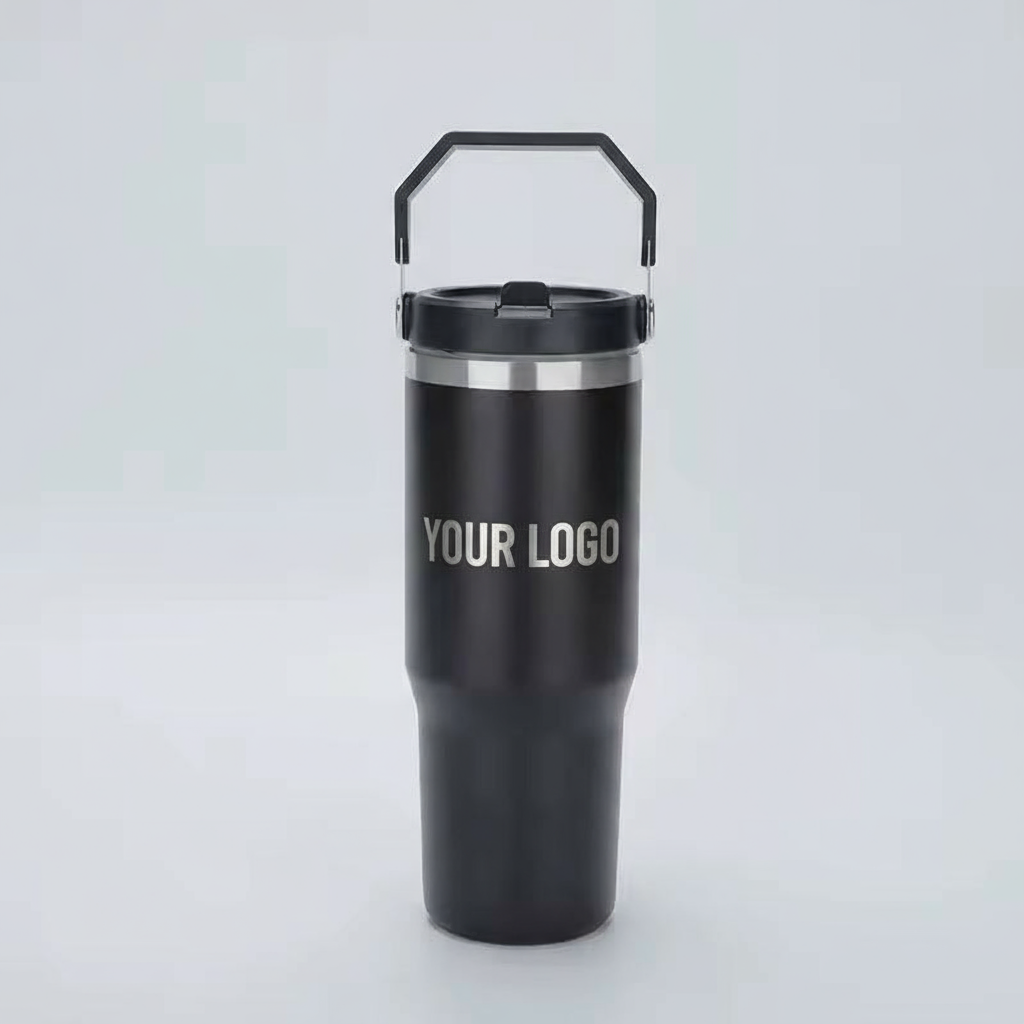 كوب أسود مع YOUR LOGO