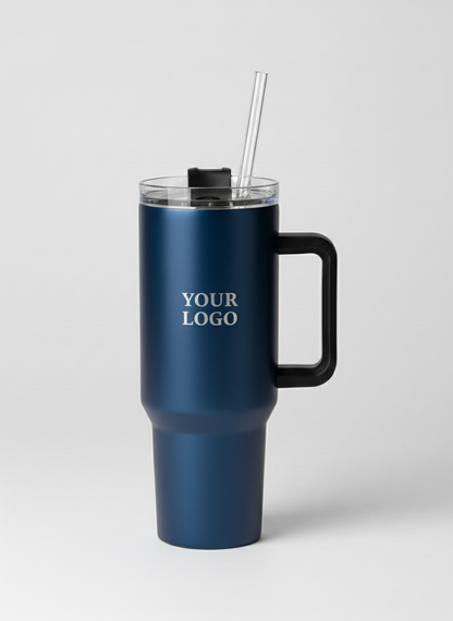 الكوب الأزرق مع YOUR LOGO